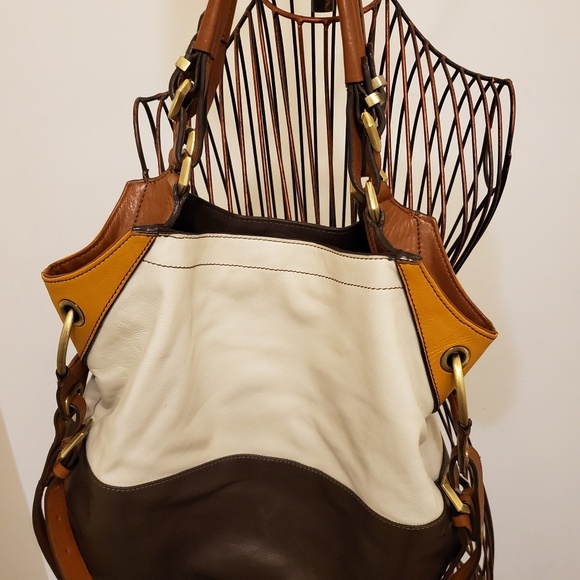 orYany Tri-Color Leather Satchel Handbag - Picture 4 of 14